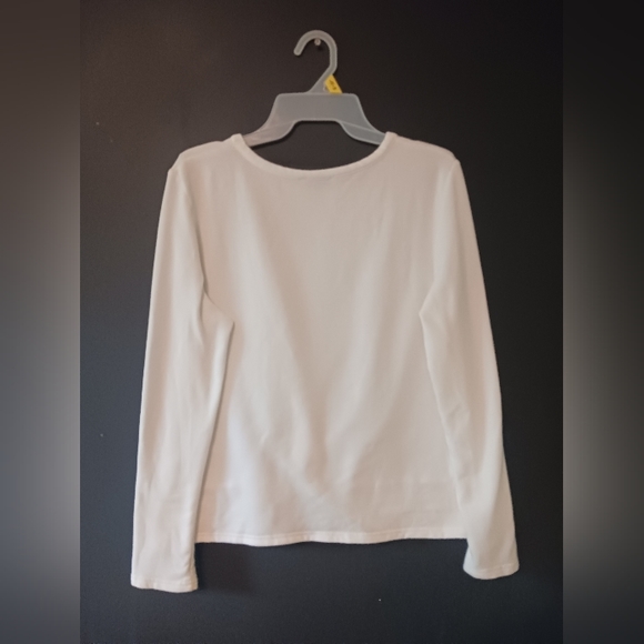 PAPER CRANE MEDIUM WOMEN'S LONG SLEEVE WHITE TOP - Picture 3 of 3